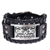Trendy Nordic Totem Design Skull Butterfly Bracelet Leather braided men's bracelet Viking Animal Accessories Party Jewelry
