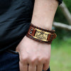 Trendy Nordic Totem Design Skull Butterfly Bracelet Leather braided men's bracelet Viking Animal Accessories Party Jewelry