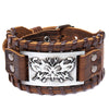 Trendy Nordic Totem Design Skull Butterfly Bracelet Leather braided men's bracelet Viking Animal Accessories Party Jewelry