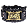 Trendy Nordic Totem Design Skull Butterfly Bracelet Leather braided men's bracelet Viking Animal Accessories Party Jewelry