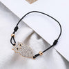 Trendy Owl Bracelet Gold Silver Color Crystal Pendant Adjustable Elastic Rope Chain Bracelets For Woman Jewelry Gift New
