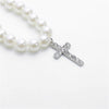 Trendy Pearl Choker Women 2021 Trendy Aesthetic Simulated Pearl Beaded Chain Cross Pendant Neckalces Jewelry Accessories