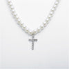 Trendy Pearl Choker Women 2021 Trendy Aesthetic Simulated Pearl Beaded Chain Cross Pendant Neckalces Jewelry Accessories