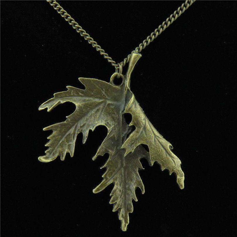 Trendy Plant Folding Maple Leaf Charms Necklaces Hemp Leaf Pendant Long Chain Women Collar Men Gift Jewelry Accessories