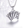 Trendy Playing Card Shape Pendant Necklace Men's Necklace Metal Sliding Pendant Punk Necklace Accessories Party Jewelry