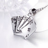 Trendy Playing Card Shape Pendant Necklace Men's Necklace Metal Sliding Pendant Punk Necklace Accessories Party Jewelry