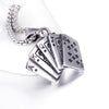 Trendy Playing Card Shape Pendant Necklace Men's Necklace Metal Sliding Pendant Punk Necklace Accessories Party Jewelry
