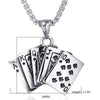 Trendy Playing Card Shape Pendant Necklace Men's Necklace Metal Sliding Pendant Punk Necklace Accessories Party Jewelry