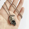 Trendy Retro Half Skull Necklace Silver Alloy Skeleton Pendant Vintage Gothic Jewelry Choker Pendants bronze Necklaces for Gift