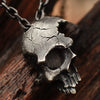 Trendy Retro Half Skull Necklace Silver Alloy Skeleton Pendant Vintage Gothic Jewelry Choker Pendants bronze Necklaces for Gift