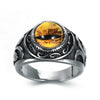 Trendy Retro Yellow Eye Ring Glamour Men's Ring Hip Hop Punk Jewelry Accessories Size 7-12  Dropship