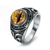 Trendy Retro Yellow Eye Ring Glamour Men's Ring Hip Hop Punk Jewelry Accessories Size 7-12  Dropship