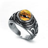 Trendy Retro Yellow Eye Ring Glamour Men's Ring Hip Hop Punk Jewelry Accessories Size 7-12  Dropship
