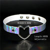 Trendy Sexy Necklace Women Choker PU Leather Chocker Handmade Metal Laser chocker Rainbow Punk Gothic Necklaces Collier Jewelry