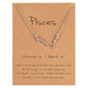 Trendy Shiny Crystal Star Zodiac Sign 12 Constellation Pendent Necklaces Female Elegant Silver Color Choker Necklaces Jewelry