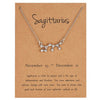 Trendy Shiny Crystal Star Zodiac Sign 12 Constellation Pendent Necklaces Female Elegant Silver Color Choker Necklaces Jewelry