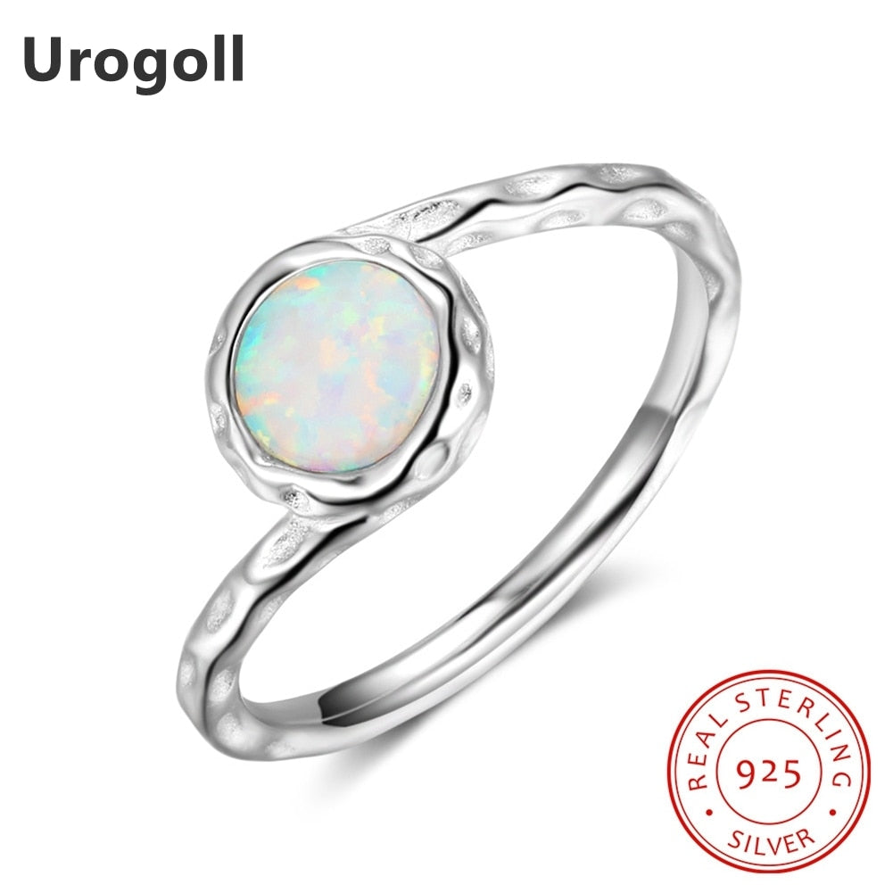 Trendy Silver 925 Jewelry Genuine 925 Sterling Silver Fine Jewelry Opal Rings For Women Luxury Engagement Wedding Gifts