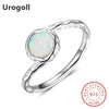 Trendy Silver 925 Jewelry Genuine 925 Sterling Silver Fine Jewelry Opal Rings For Women Luxury Engagement Wedding Gifts