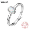 Trendy Silver 925 Jewelry Rings For Women Engagement Wedding Ring AAA Zirconia & Opal Ring Fine Jewelry