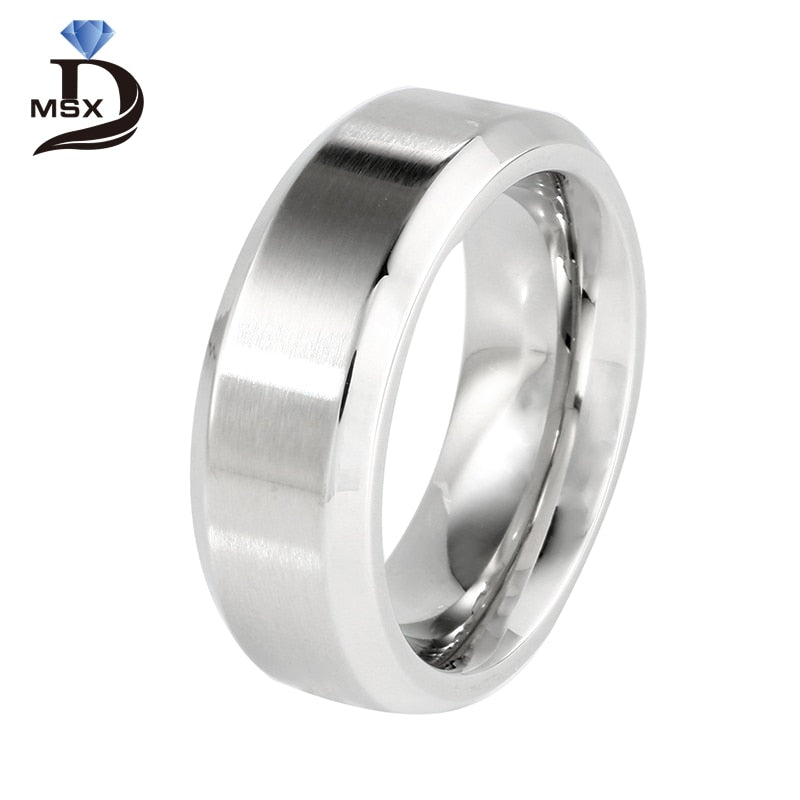Trendy Silver Color Engagement Rings for Man Simple European Stainless Steel Finger Ring Luxury male Jewelry Gift 6#7#8#