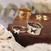 Trendy Silver Color Heart Butterfly Rings Set For Women Men Moon Star Dolphin Adjustable Open Finger Rings Set Party Jewelry