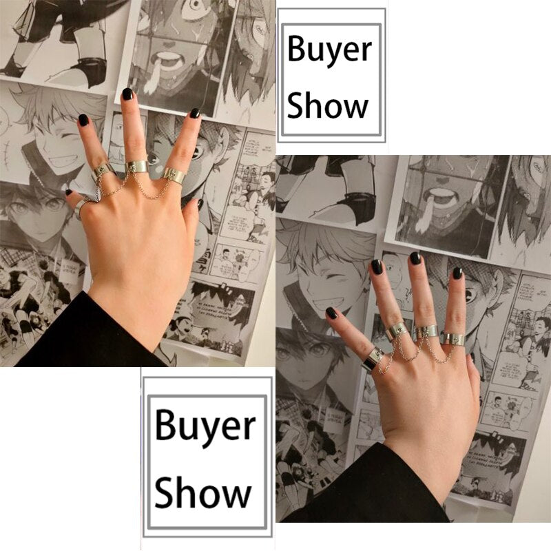 Trendy Silver Color Hip Pop Rings For Women Men Punk Cool Multi-layer Adjustable Open Finger Rings Set Party Gift Jewelry