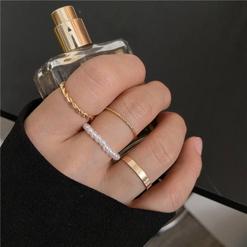 Trendy Silver Color Hip Pop Rings For Women Men Punk Cool Multi-layer Adjustable Open Finger Rings Set Party Gift Jewelry