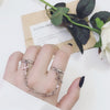 Trendy Silver Color Hip Pop Rings For Women Men Punk Cool Multi-layer Adjustable Open Finger Rings Set Party Gift Jewelry