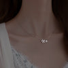 Trendy Silver Plated Double Layer Necklace Round Shiny Zircon Long Pendant Necklaces For Women Minimalist Fine Jewelry