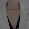 Trendy Silver Plated Double Layer Necklace Round Shiny Zircon Long Pendant Necklaces For Women Minimalist Fine Jewelry