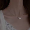 Trendy Silver Plated Double Layer Necklace Round Shiny Zircon Long Pendant Necklaces For Women Minimalist Fine Jewelry