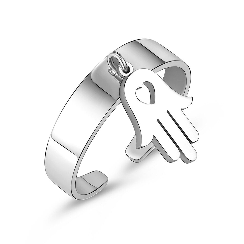 Trendy Silverly Cute Hand Hollow Love Ring For Women Men Lover Couple Rings Set Friendship Engagement Wedding Party 2022 Jewelry