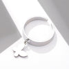 Trendy Silverly Stainless Steel Butterfly Rings For Women Girls Friendship Engagement Wedding Adjustable Rings Gift 2022 Jewelry