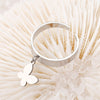 Trendy Silverly Stainless Steel Butterfly Rings For Women Girls Friendship Engagement Wedding Adjustable Rings Gift 2022 Jewelry