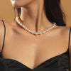 Trendy Simple Female White Pearl Chokers Necklaces For Women Girls OL Style Handmade Beaded Chain Necklace Party Jewelry