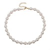 Trendy Simple Female White Pearl Chokers Necklaces For Women Girls OL Style Handmade Beaded Chain Necklace Party Jewelry