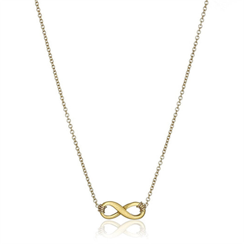 Trendy Simple Infinity Symbol Choker Necklace For Women Gold Color Collar Collier femme Statement jewelry Valentine's Day Gifts