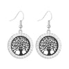 Trendy Simple Rose Gold Color Tree of Life Round Drop Earings for Woman Party Gift  Pendant Earring Accessories Jewelry  2022