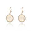 Trendy Simple Rose Gold Color Tree of Life Round Drop Earings for Woman Party Gift  Pendant Earring Accessories Jewelry  2022