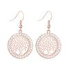 Trendy Simple Rose Gold Color Tree of Life Round Drop Earings for Woman Party Gift  Pendant Earring Accessories Jewelry  2022