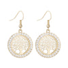 Trendy Simple Rose Gold Color Tree of Life Round Drop Earings for Woman Party Gift  Pendant Earring Accessories Jewelry  2022