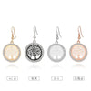 Trendy Simple Rose Gold Color Tree of Life Round Drop Earings for Woman Party Gift  Pendant Earring Accessories Jewelry  2022