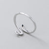 Trendy Simple Silver Color Snake Shape Adjustable Ring for Women Snake Ring Party Birthday Gift Jewelry Girl Accessories