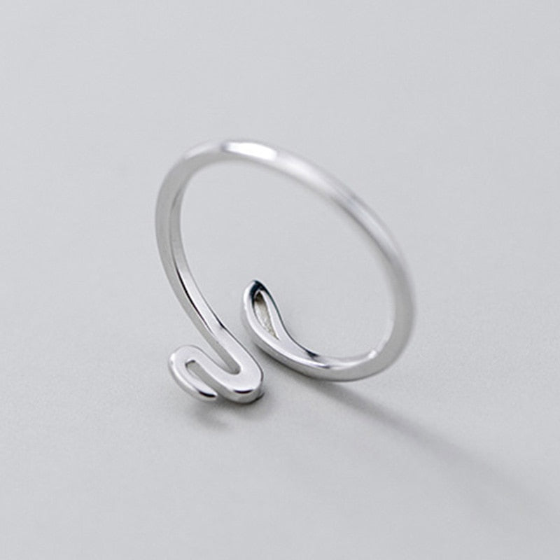 Trendy Simple Silver Color Snake Shape Adjustable Ring for Women Snake Ring Party Birthday Gift Jewelry Girl Accessories