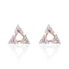 Trendy Simple Triangle Woman Earrings Rose Gold Silver Color Geometric Anti-Allergy Shiny CZ Zircon Stud Earring Women Jewelry