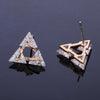 Trendy Simple Triangle Woman Earrings Rose Gold Silver Color Geometric Anti-Allergy Shiny CZ Zircon Stud Earring Women Jewelry