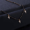 Trendy Stainless Steel Cross Pendant Necklace For Women Men  Crystal Black Beads Necklaces Gold/ Silvery  Choker Jewelry 2022