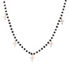 Trendy Stainless Steel Cross Pendant Necklace For Women Men  Crystal Black Beads Necklaces Gold/ Silvery  Choker Jewelry 2022