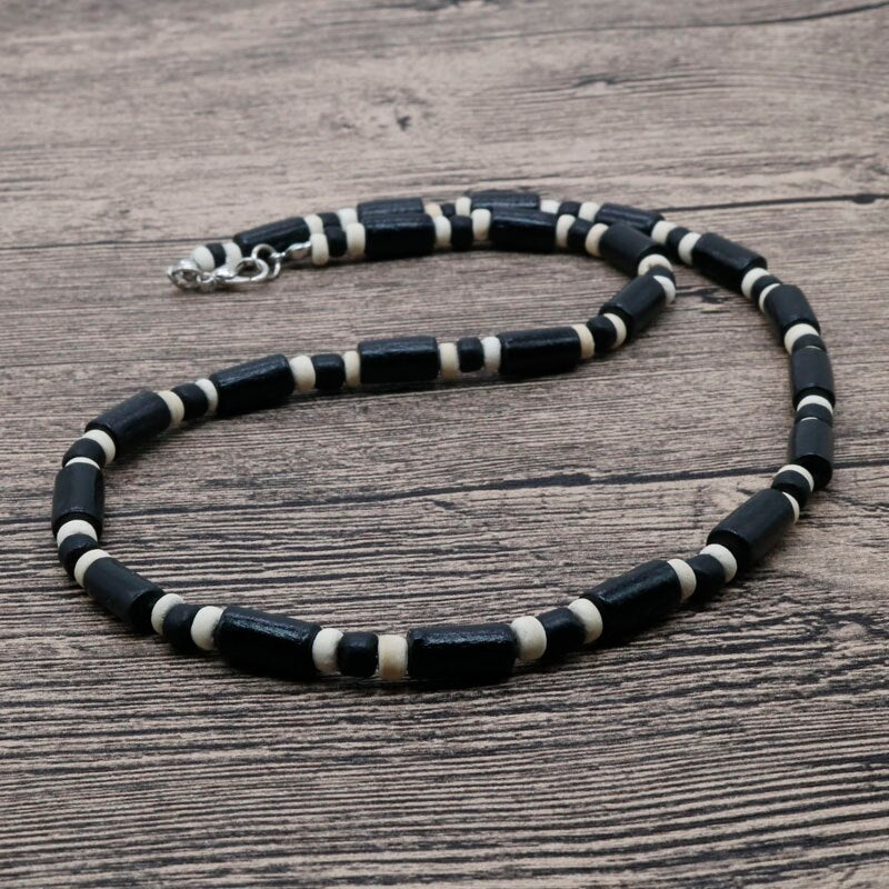 Trendy Summer Bohemia Ethnic White Coconut Surfer Necklace Men Tribal Jewelry Handmade Vintage Wooden Beads Necklace For Men