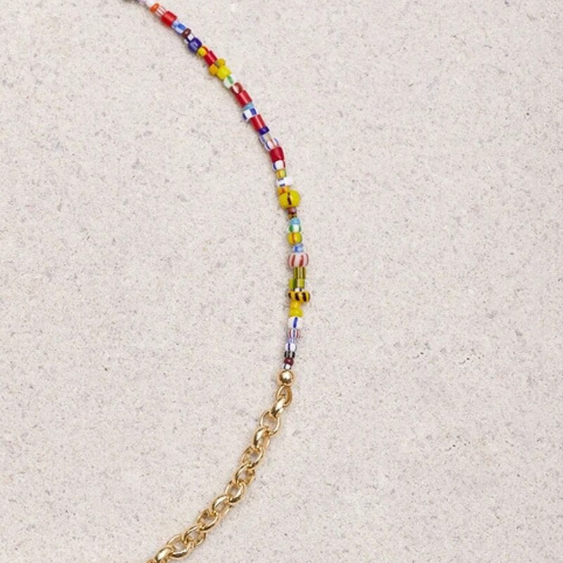 Trendy Temperament Natural Freshwater Pearl Necklace Female Punk Chain Colorful Bead Stitching Choker 2022 Bohemia Designer Jewe